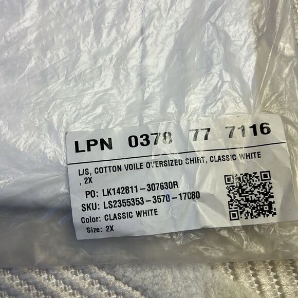 FABLETICS - Cotton Voile Oversized Shirt in White - Picture 4 of 6